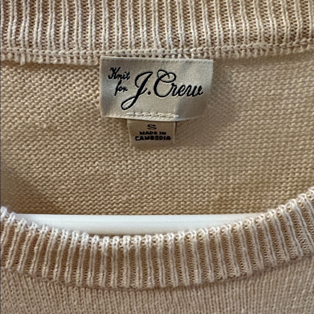 J. Crew Beige Short Sleeve Sweater Shirt - Picture 2 of 3
